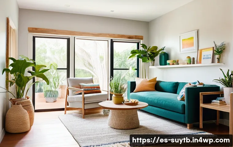 리노베이션으로 인한 사회적 책임과 역할 - **Sustainable Family Living Room with Artisanal Touches**
A brightly lit, modern yet warm living...